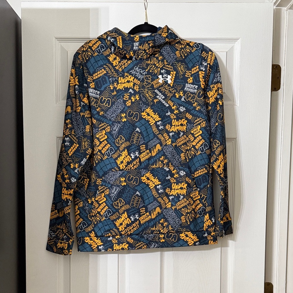 Under Armour Blue and Yellow Graphic Hoodie